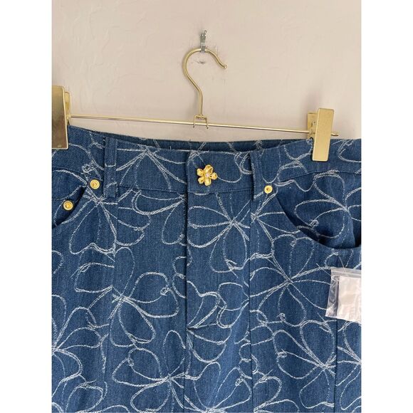 AVEC LES FILLES Embroidered Midi Skirt Size X-Large NWOT - Picture 2 of 8